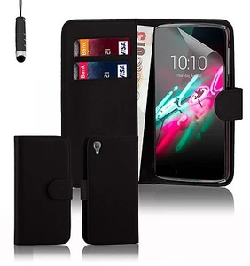 Pour Alcatel idol 3 (4.7) - Etui Housse Portefeuille Support vidéo Cuir +stylet - Photo 1 sur 1