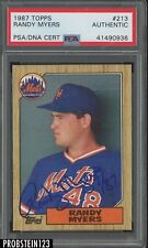 Randy Myers Signed 1987 Topps #213 AUTO New York Mets PSA/DNA Authentic