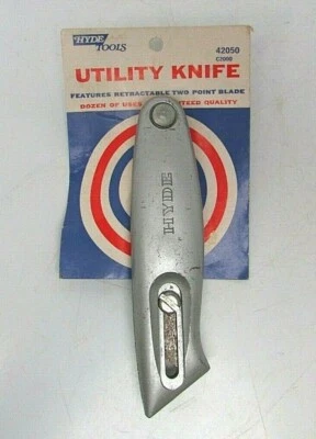 Faca utilitária rara vintage Hyde Tools retrátil 2 pontos nova na caixa 42050 - Imagem 1 de 3