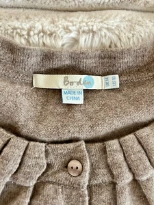 BODEN 100% cashmere women 10, cropped cardigan, tan, beige 3/4 sleeves - Picture 1 of 8