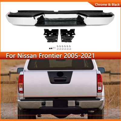 Rear Step Bumper Assembly Chrome Complete W/O Holes For 2005-21 Nissan Frontier - Imagem 1 de 4