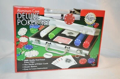 NEW DELUXE POKER Set 200 Chips CARDINAL Professional 2005 Aluminum Carry CASE  - Image 1 of 3