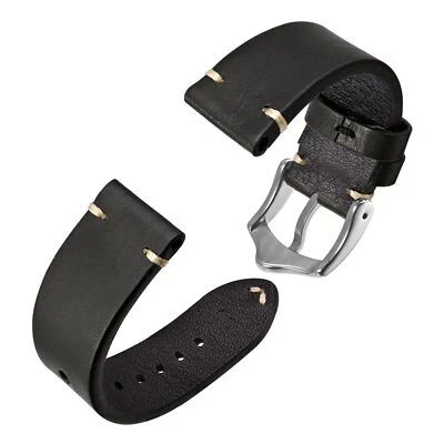 ANBEER Calfskin Leather Watch Band,18mm19mm20mm21mm22mm,Quick Release Strap, Men - Image 1 of 4