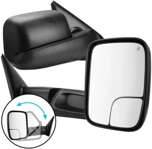 Pair For 2002 2003-2009 Dodge RAM 1500 2500 3500 Power Heated Tow Mirrors Fold - Picture 1 of 6