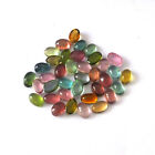 Multi Color Tourmaline Cabochon 6X4 mm Oval Natural Loose Gemstone 40 Pieces Lot