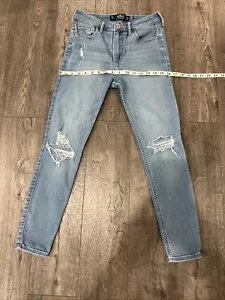 Jeans donna Hollister High Rise super skinny con strappi 5S 27x26 morbido elasticizzato blu - Foto 1 di 9