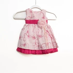 Kids Girls Light Pink Polyester Tutu Dress Floral Lace Zip Sleeveless Pullover M - Picture 1 of 6