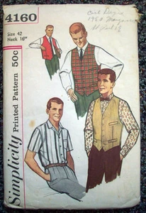 1960's? Men's vests reversible vest shirts pattern 4160 size 42 - Picture 1 of 2