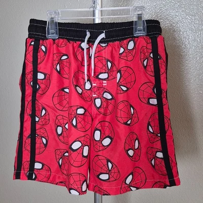 Bermuda de natação MARVEL Spider-Man masculina tamanho 6/7 vermelha preta praia piscina - Imagem 1 de 3
