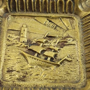 Antique Vintage Brass Ashtray Nautical Ship Boat design - Picture 1 of 5