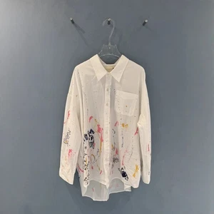 Camisa informal R13 Nanyou High Edition Home 2025 nueva tinta salpicadura graffiti - Imagen 1 de 13