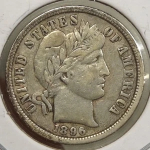 1896-O Barber Dime, sehr schön/extrem fein, sehr selten 1103-08 - Bild 1 von 4