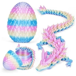3D Printed Dragon Egg, Dragon Eggs with Dragon Inside, Articulated A-rainbow - Picture 1 of 7