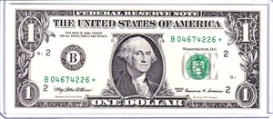 Billete de $1 de la Reserva Federal 1999 de Nueva York **STAR** #B04674226* - Imagen 1 de 2