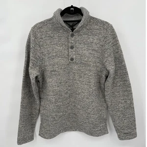 Nuevo con etiquetas prAna Hombres Tri Hilos Térmicos Henley Top Bolsillos 3/4 Botones Gris Jaspeado - Imagen 1 de 12