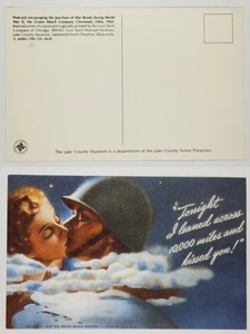1943 WWII War Bonds Patriotic Kiss Goodbye Soldier Gruen Watch Card - Picture 1 of 1