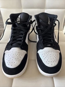 Nike Air Jordan 1 Mid SE 'Diamond' White Black DH6933-100 Men's Size US 8.5 Used - Picture 1 of 5