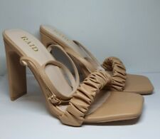 RAID Wide Fit Waverly Ruched Heeled Sandal Beige Womens Size UK 8  Z/278