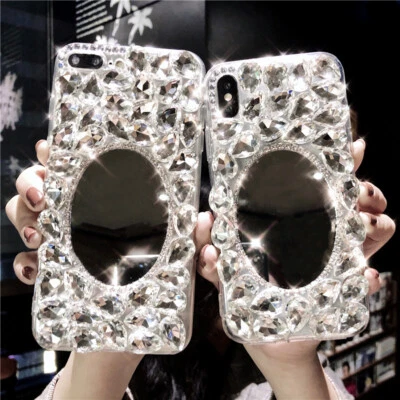 Funda Carcasa Teléfono Cristal Espejo, Brillantes Gemas para Varios iPhone Foto 1 de 4
