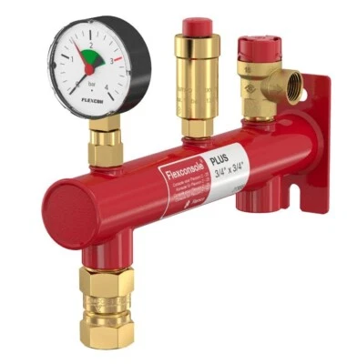 FLAMCO Flexconsole Plus - (3 bar) Manometer mit Absperrventil Sicherheitsventil