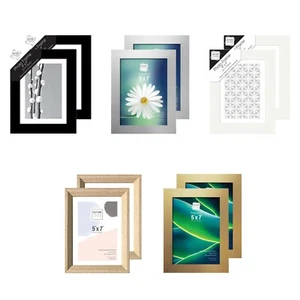 (5er Set) Fotorahmen 5"x7" Tischplatte & Wandhalterung Bild Poster Rahmen Geschenk - Bild 1 von 8