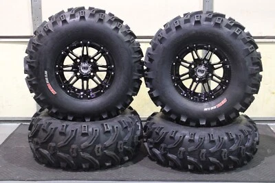 KAWASAKI BRUTE FORCE 750 27" BEAR CLAW  ATV TIRE & STI HD3 BLK WHEEL KIT IRS1CA - Image 1 of 4