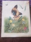 Vintage 1963  CAT & BUMBLE BEE by GEORGE BUCKETT not framed some wear see pic...