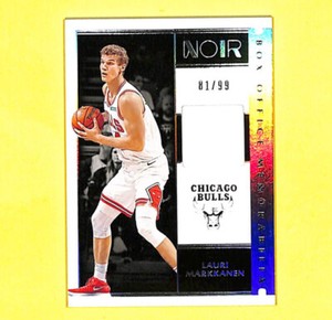 2019-20 Panini Noir Lauri Markkanen Box Office 81/99 Jersey Patch Card Bulls 
