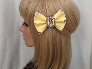 Princess Daisy hair bow clip rockabilly pin up Mario Nintendo bros Luigi yellow - Picture 1 of 1