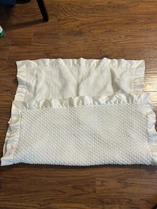 Vintage Babydecke Quiltex Downlon weiß Acryl Satinborte gesteppt ILGWU - Bild 1 von 5