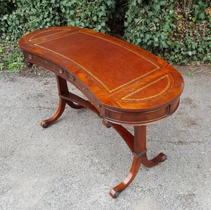 MAHOGANY KIDNEY SHAPE WRITING DESK - Picture 1 of 11