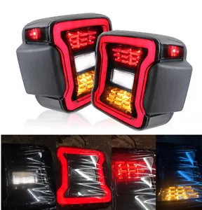For Jeep Wrangler JK JKU 2007-2017 LED Tail Lights Rear Turn Signal Brake Lamps - Foto 1 di 12