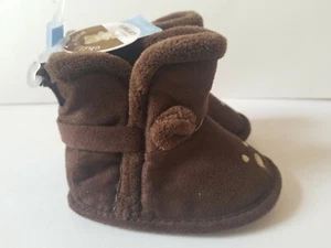 Carter's Child of Mine Baby Girl Faux Suede Brown Ankle Boots Size 3-6 Month  - Picture 1 of 8