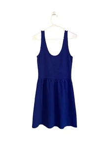 J Crew Blue Button Back Sundress Fit & Flare Skater Dresss Scoop Neck Size XS - Picture 1 of 9