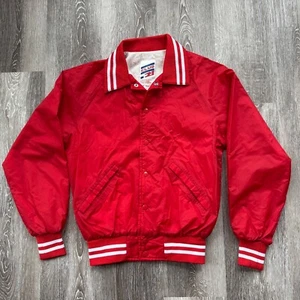 Vintage Red And White 80s Varsity Zip Up Jacket - Picture 1 of 7