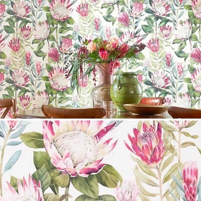 Sanderson King Protea Rhodera Cream Wallpaper DGLW216646 27" 11Yrds 1Roll Halfdr - Image 1 of 4