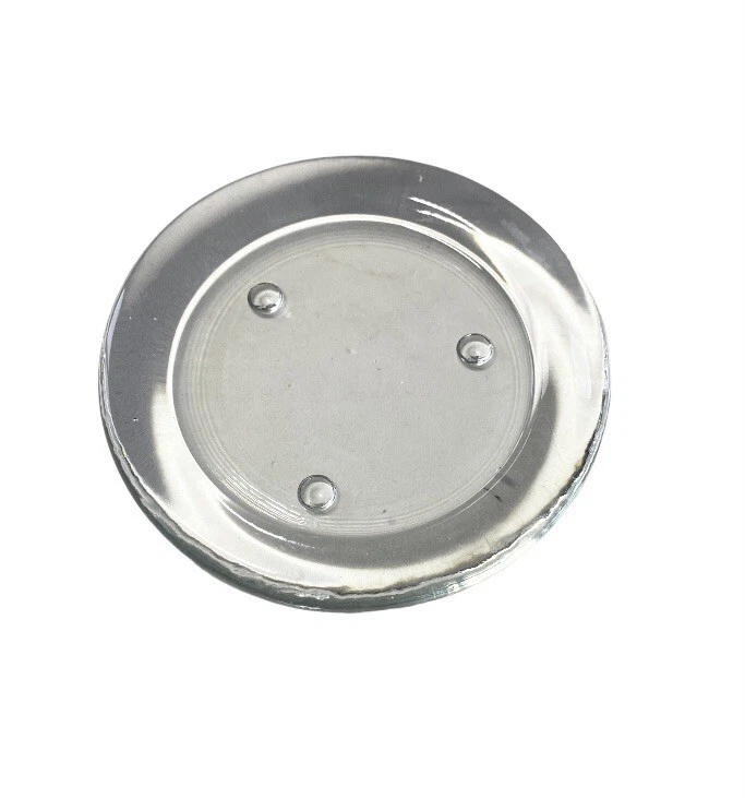 Pequeño soporte plano redondo de vidrio con base de vela plato bandeja 11 cm 8 cm Foto 1 de 2