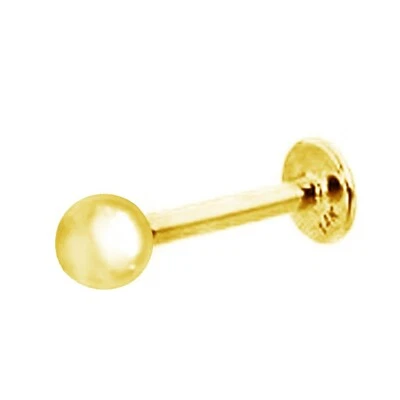 Piercing Labret de oro amarillo macizo de 14 k Foto 1 de 2