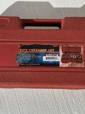 Pipe Threader Set w/ Dies & Ratchet Handle - Heavy Duty Plumbing Tool Kit - Image 1 of 4