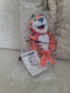 Juguete de peluche Kelloggs Frosted Flakes Cereal Tony The Tiger Bean Bag Bunch 1997, nuevo con etiquetas - Imagen 1 de 7