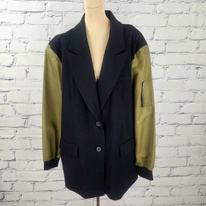 Anthropologie DOLAN Blazer Utility Mixed Fabric Size XL Edgy Military gorpcore - Picture 1 of 8