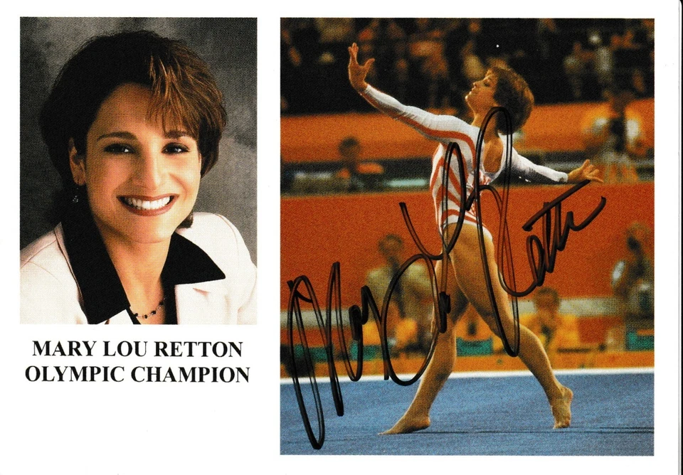 玛丽·卢·雷顿签名/亲笔签名 4 X 6 邮票队美国夏季奥运会  — 第 1/1 张图片