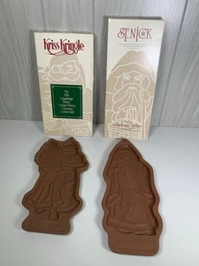 Longaberger Christmas Cookie Chocolate Mold Kris Kringle 1991 St. Nick 1993 - Picture 1 of 8