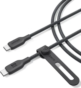 Anker 6 ft USB‑C to USB‑C 240 W Fast Charge Cable – Bio‑Braided Phantom Black - Picture 1 of 7