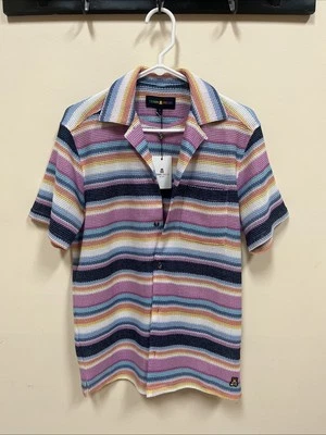 Teddy Fresh Sunset Stripe Button Shirt Mens Size S Rare Exclusive Store Drop - Image 1 of 3