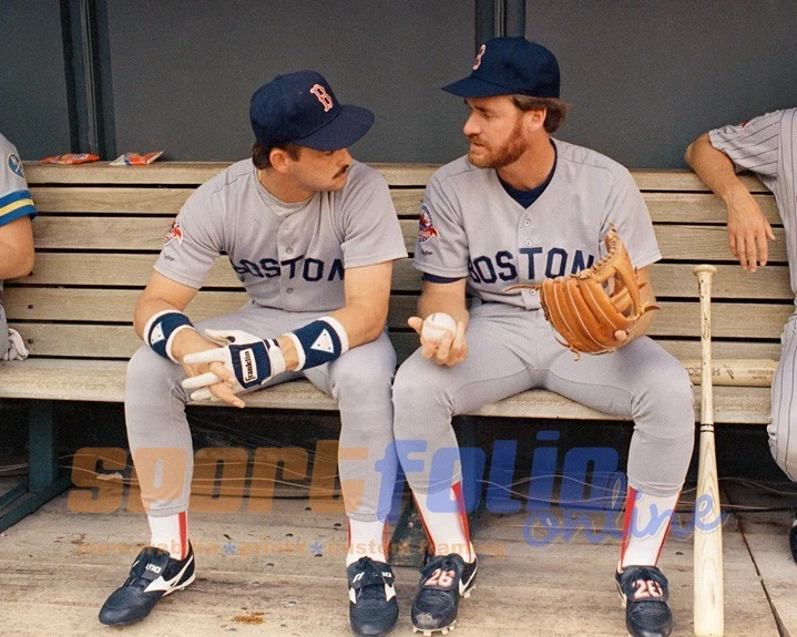 Póster brillante de béisbol con foto de 8x10 de los Medias Rojas de Boston Mike Greenwell y WADE BOGGS Foto 1 de 1