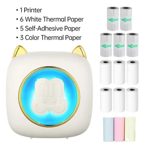 (2-7)Mini Pocket Printer Portable Thermal Printer Wireless BT Connection TDW - Zdjęcie 1 z 12