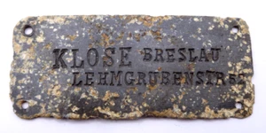 Personalisierte Zink Marke 2.WK Soldat Klose Breslau Lehmgrubenstr.52 - Bild 1 von 3