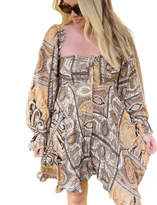 VICI Boutique Boho Mini Dress Size Small NWT - Picture 1 of 8