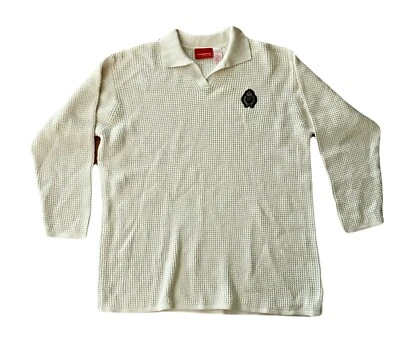 Suéter Liz Claiborne Mujer Talla Grande Marfil Waffle Cuello en V 0216 NUEVO Foto 1 de 4